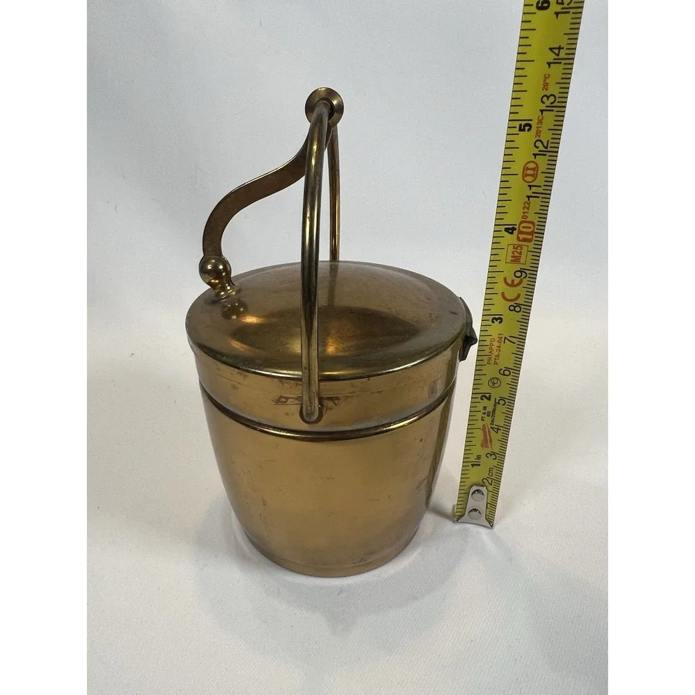 Apollo brass bucket or tobacco container with lid VNG Old World Decor